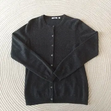 UNIQLO 캐시미어 100% 가디건 차콜 그레이 L