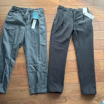 나노 유니버스 2세트 그레이 슬랙스, 블랙 테이퍼드