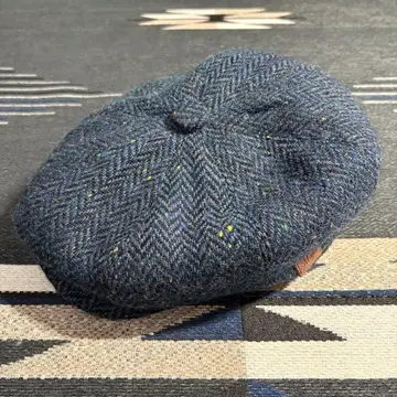 메이저 헤링본 도니골 트위드 헌팅 캡 다크 블루