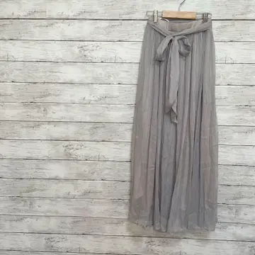 [ GRL ] 그레일 롱 스커트 ( M ) 시어 쉬폰 탈부착 가능 리본
