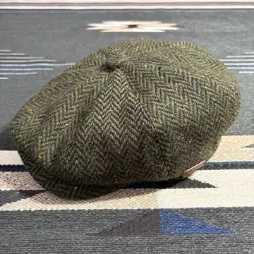 메이저 헤링본 도니골 트위드 헌팅 캡 그린