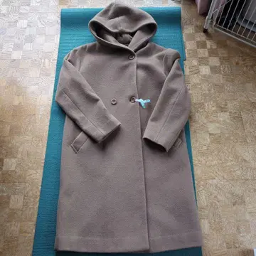 anySiS 베이지 후드 부착 롱 코트