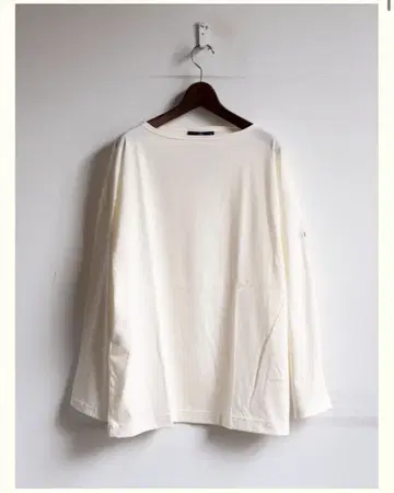 화이트 7부 소매 티셔츠 M