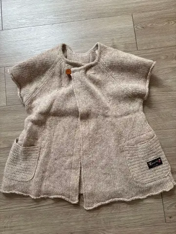 카이세이도 니트 베스트 가죽 버튼