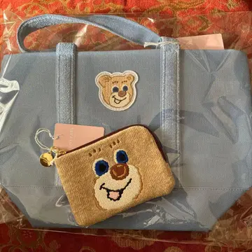 러브러리 바이 페이 올드 테디 와펜 토트 L 지퍼 파우치 새상품