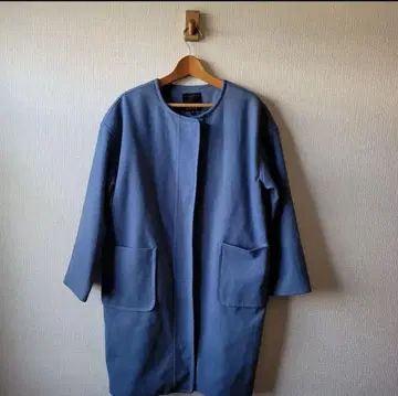 블루 롱 코트 M 사이즈