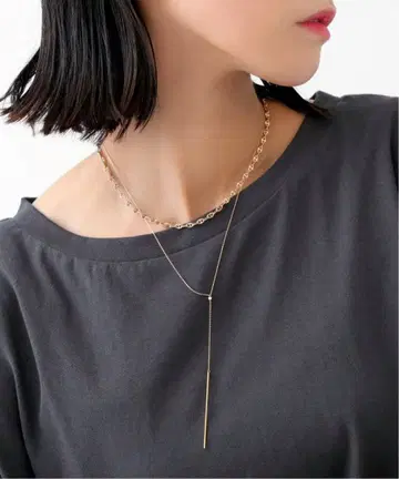 Lilas by Sick&Span 다이아 플레이트 Y 목걸이 K10