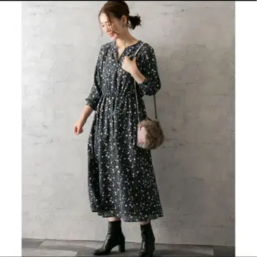 ROSSO 가을 플라워 프린트 원피스