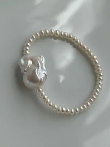 담수 진주 레인보우 컬러 메탈릭 오이스터 바로크 오페론 밴딩 팔찌