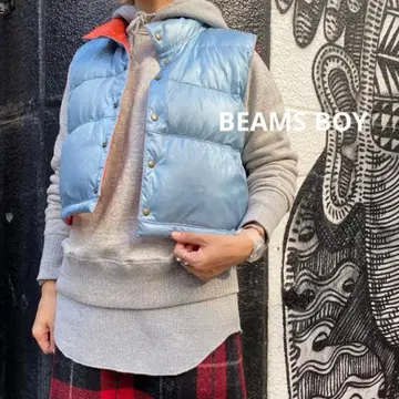 BEAMS BOY 나일론 타프타 리버서블 다운 베스트
