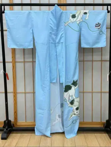 고품질 스카이블루 고양이 패턴 호몬기