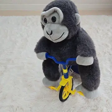 고릴라 봉제 인형 자전거 포함 약 27cm