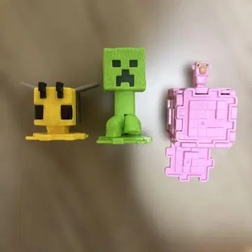 Minecraft 피규어 세트 3개 맥 크리퍼 벌