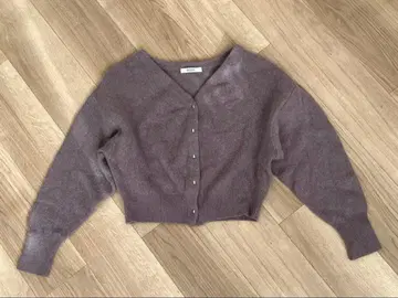 SNIDEL 라벤더 라쿤 니트 가디건