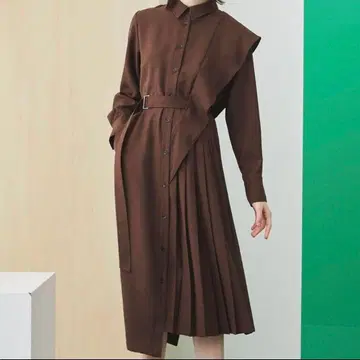 UNITED TOKYO 아지메 케이프 플리츠 원피스