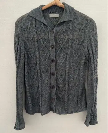 마가렛호웰 코튼 린넨 케이블 짜임 니트 가디건