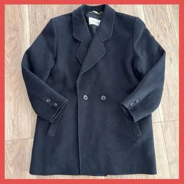 레어 울 코트 피코트 빈티지 코트 모 100% 큐프라 100%