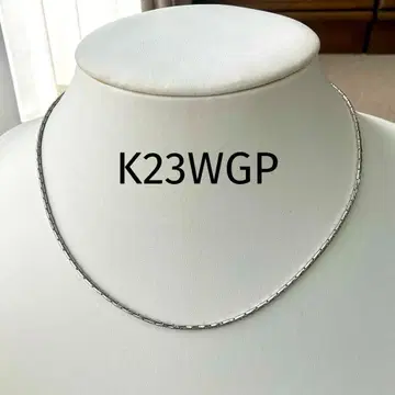 K23GP 목걸이 심플 실버 색상 화이트 금 도금