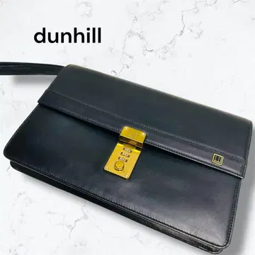 던힐 블랙 가죽 클러치백 심플