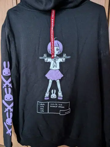 CUNE 블랙 집업 후드티 닌자