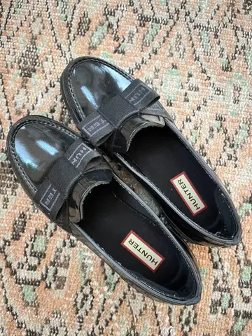 HUNTER 블랙 레인 슈즈