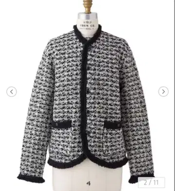 트위드 니트 자켓
