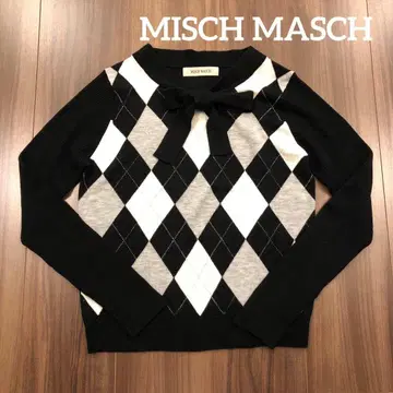 미슈마슈 MISCH MASCH 아가일 무늬 리본 포함 니트