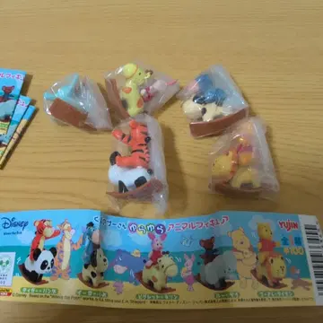 미개봉 곰돌이 푸 율동 애니멀 피규어 전 5종 세트