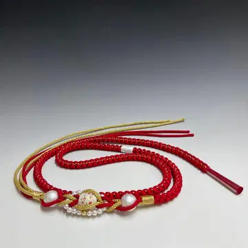 미사용 새상품 전사옥이 달린 후리소데용 허리띠