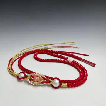 미사용 새상품 전사 구슬 포함 후리소데용 허리띠