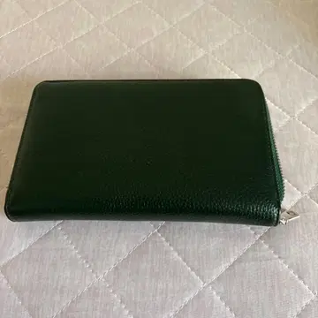 다크 그린 가죽 장지갑 통장 케이스