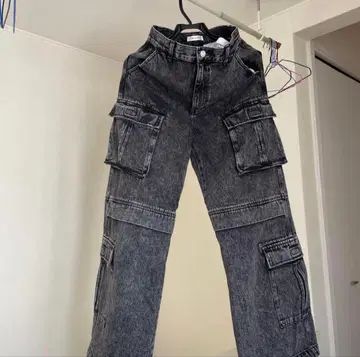 moussy 로우라이즈 카고 스트레이트 데님 팬츠