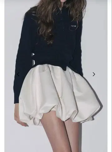 아이보리 플레어 스커트 S the toe