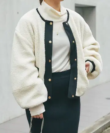 새상품 un dix cors 앤디콜 보아 블루종