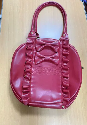 트윈 리본 라운드백 와인 레드 빨간색