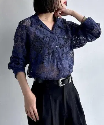 새상품 PAGEBOY 페이지 보이 레이스 카이킨 셔츠 긴팔 상의 블라우스