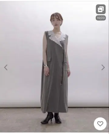 eimee law 레이스 칼라 ZIP 스트랩 점프스커트