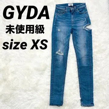 GYDA 제이 사이드 립드 스키니 데님 팬츠 데미지 데님