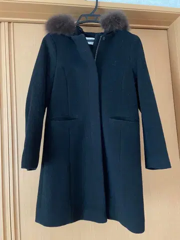 anysis 퍼 울 코트 블랙