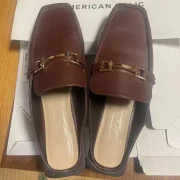 브라운 스퀘어토 로퍼 L 사이즈