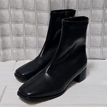 새상품급 시텐 [ M=23.5 ] 숏부츠 스퀘어토 사이드 지퍼