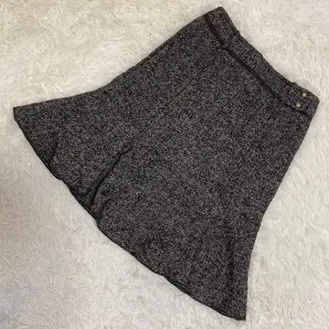 MAX&CO 울 스커트 브라운 계열 40 오피스 플레어 깔끔