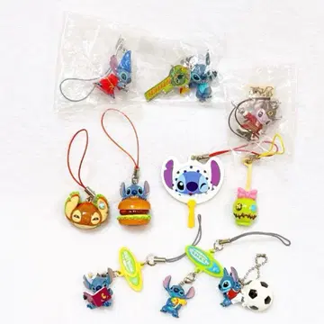 디즈니 스티치 햄버거 그림책 스트랩 키링 레어