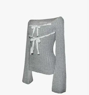 S rib knit tops ribbon THEREDTHREAD