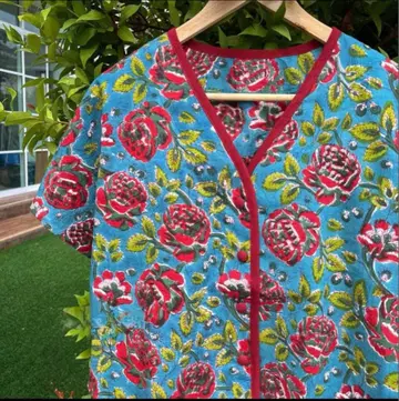 핸드메이드 블록 프린트 인도 천 상의