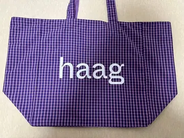 haag 토트백 에코백 체크 보라색 한국