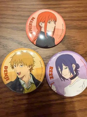 체인소 맨 카페 마키마 덴지 리제 캔뱃지 3종 세트
