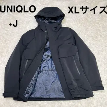 유니클로+J 하이브리드 다운 오버사이즈 파카 블랙 XL 사이즈