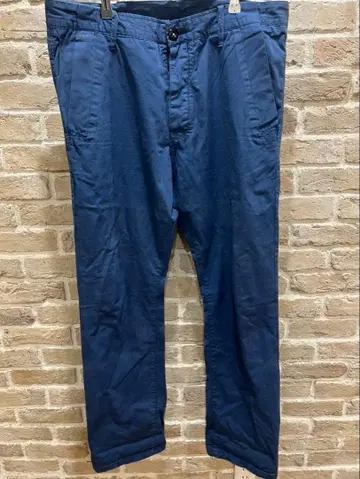 네이비 치노 팬츠 버튼 플라이 G-STAR 코튼 치노 블루