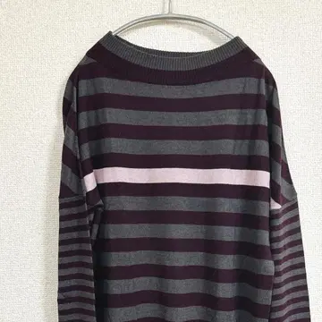 ZEROZONE 제로존 실크 캐시미어 보더 긴팔 니트 얇은 소재